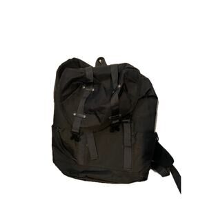 Black Fold-top design, buckle closures W Cinch Backpack